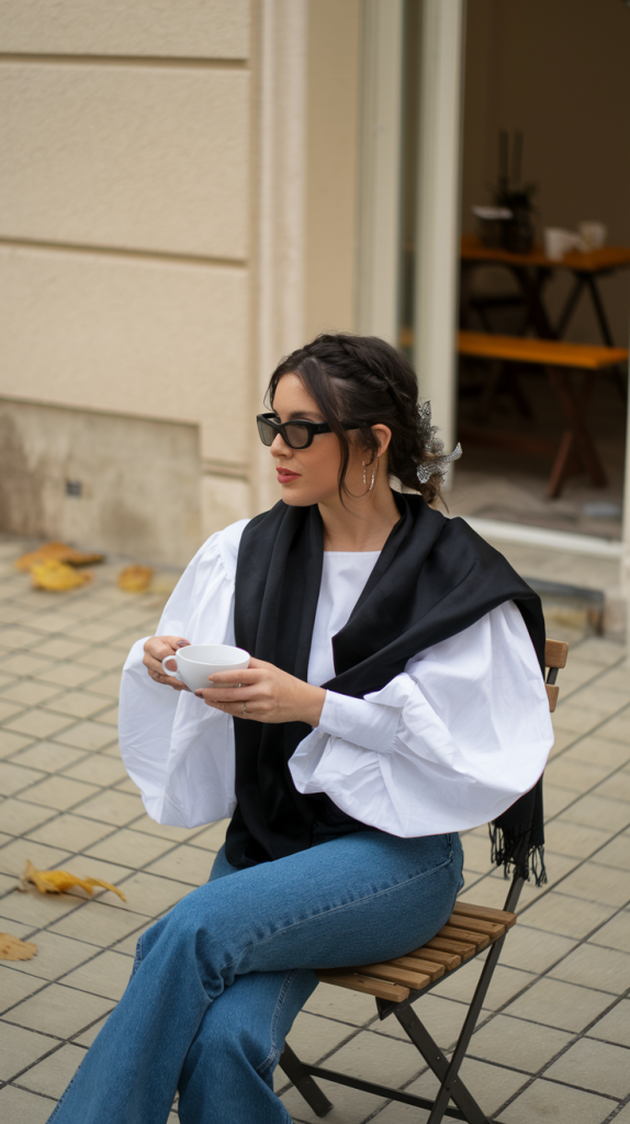 Simple Half-Up Hairstyle with Loose Waves