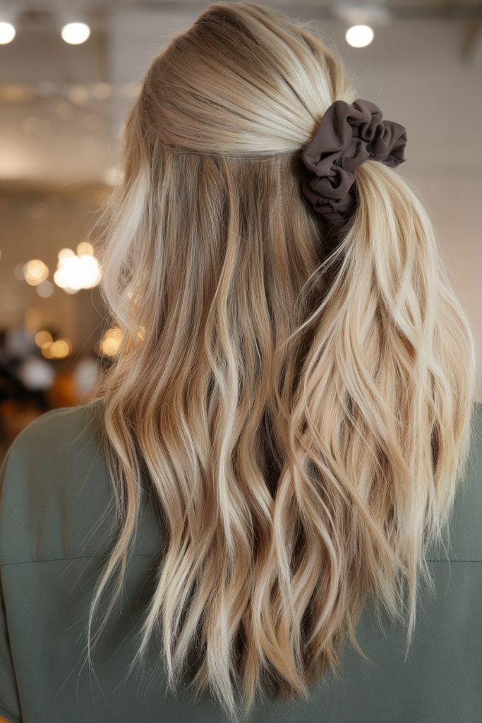 Half-Up Half-Down with Loose Waves