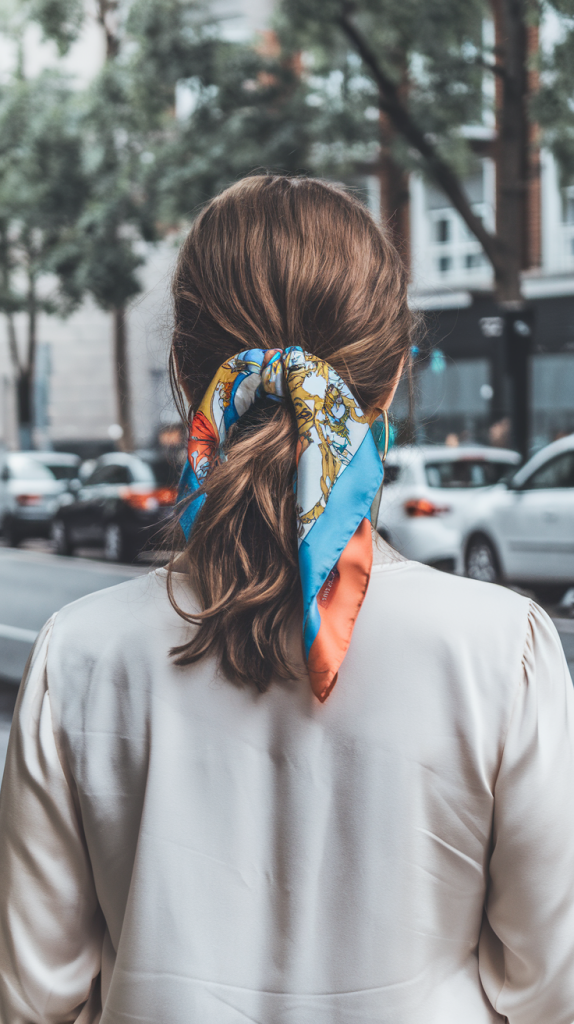 Low Bun with a Bold Scrunchie