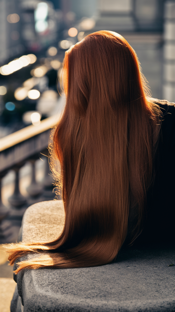 Sleek Brunette with a Glossy Finish