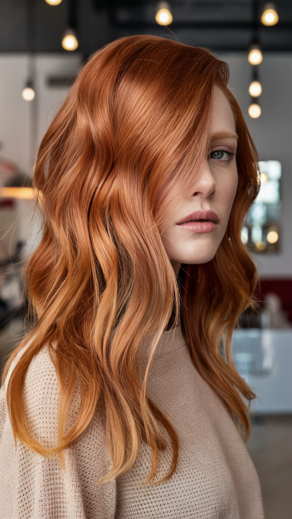 Vibrant Strawberry Blonde Waves