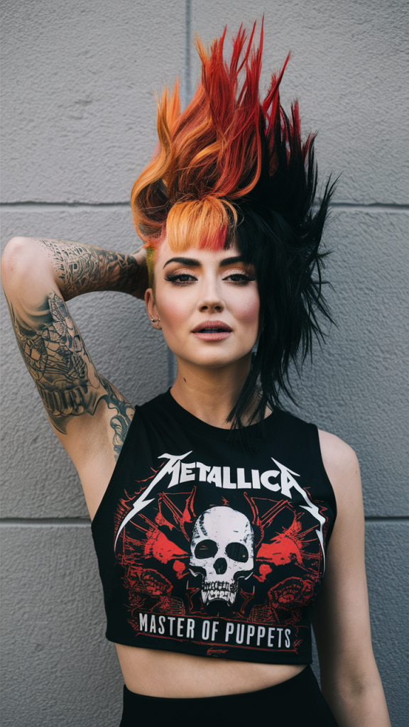 Bold Red with Face-Framing Highlights