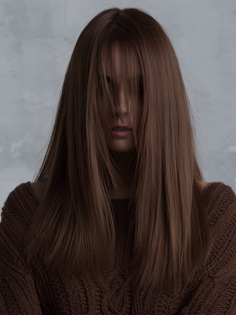 Straight and Sleek Deep Brunette