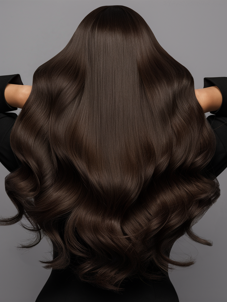 Warm Brown Balayage on Dark Hair