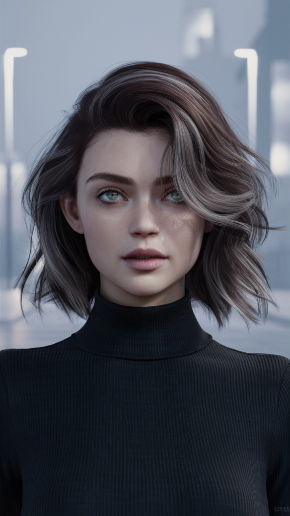Textured Bob with Windswept Volume