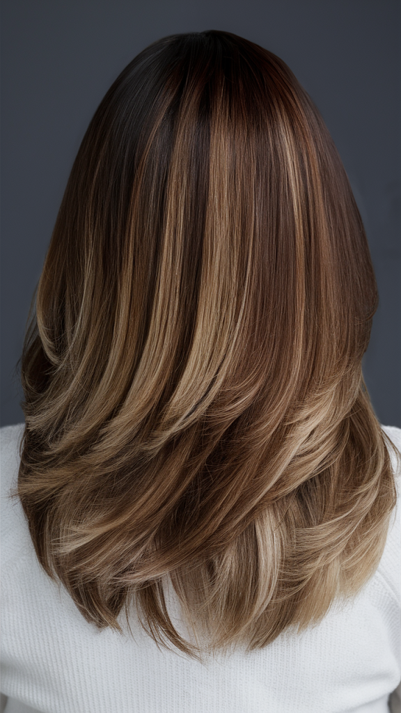 Sleek Brown Layers with Subtle Ombre