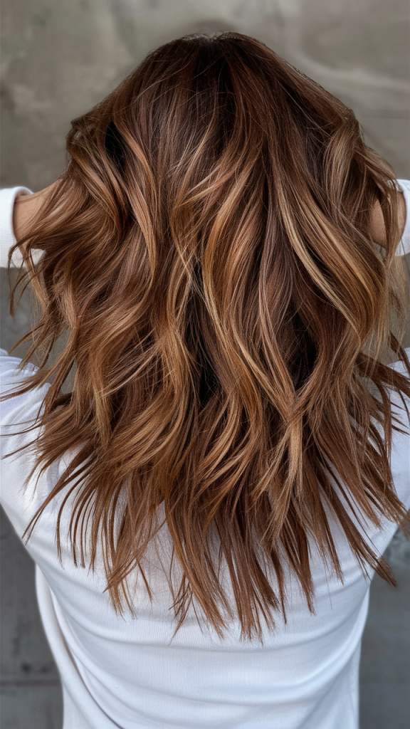 Warm Caramel Brown with Feathered Ends