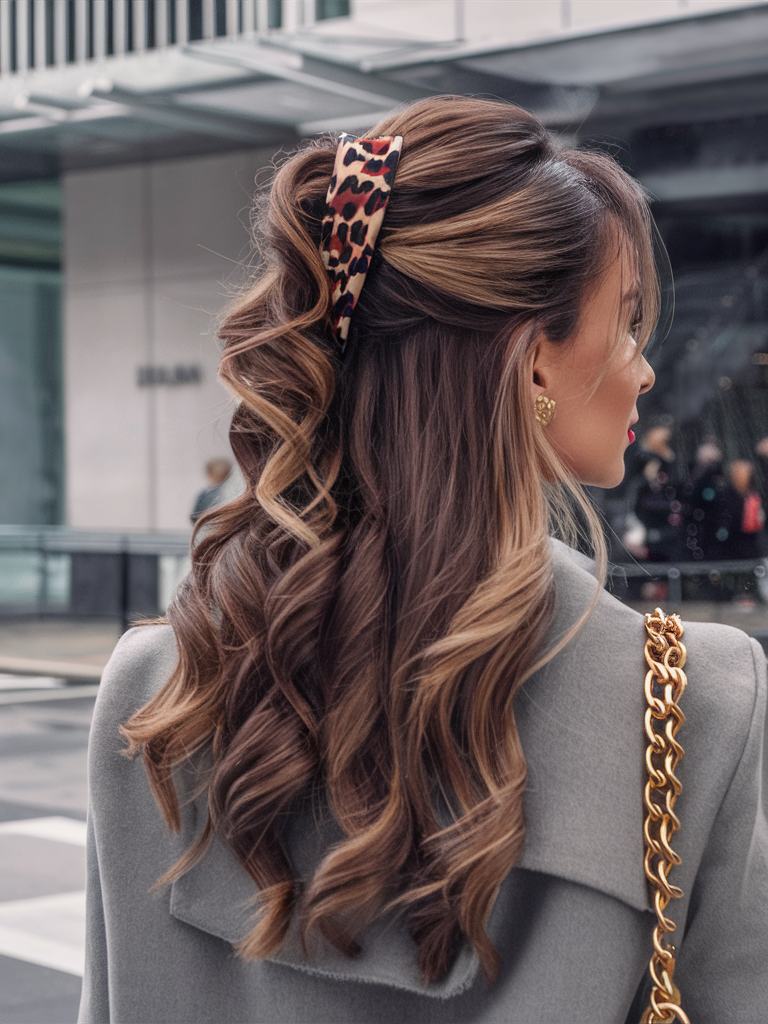 Chic Half-Up with Tortoiseshell Clip