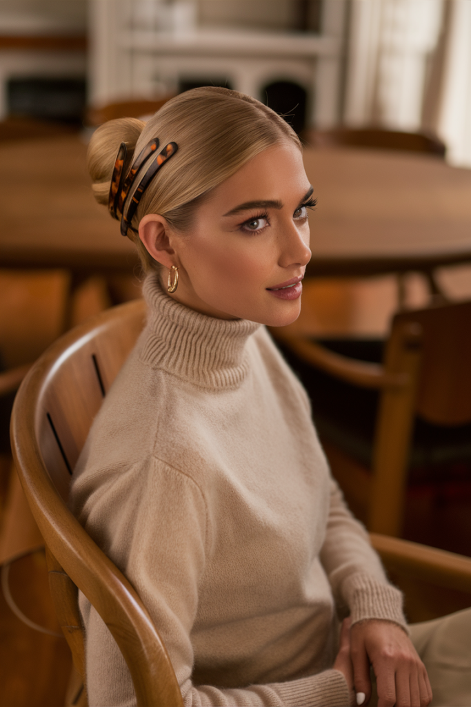 Clipped Messy Updo