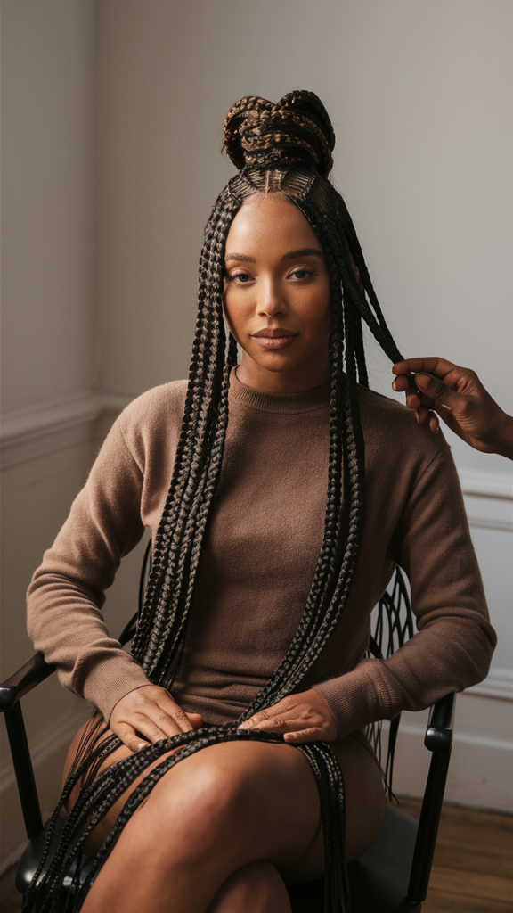 Intricate Heart-Shaped Cornrows with Curls