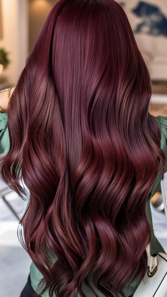 Deep Burgundy Waves