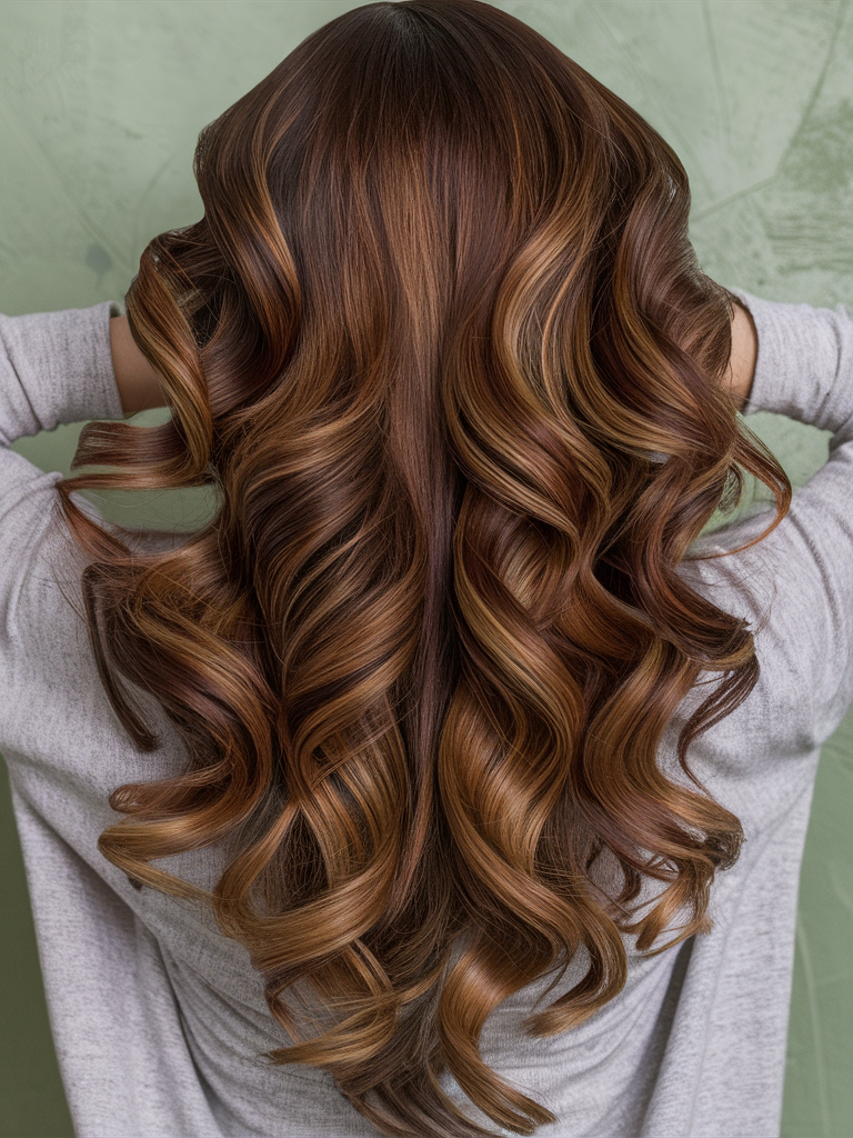 Chestnut Brown with Caramel Highlights