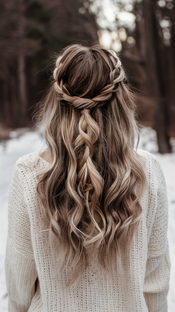 Loose Braided Crown for Long Hair