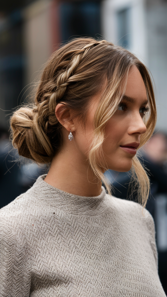 Low Side Bun with Twisted Strands