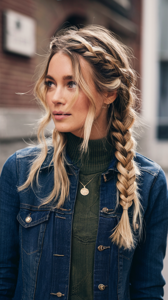Messy French Braid with Loose Strands
