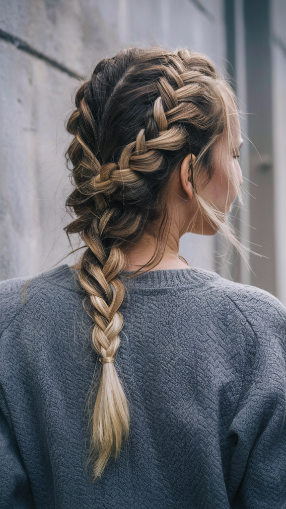 Messy French Braid with Loose Strands