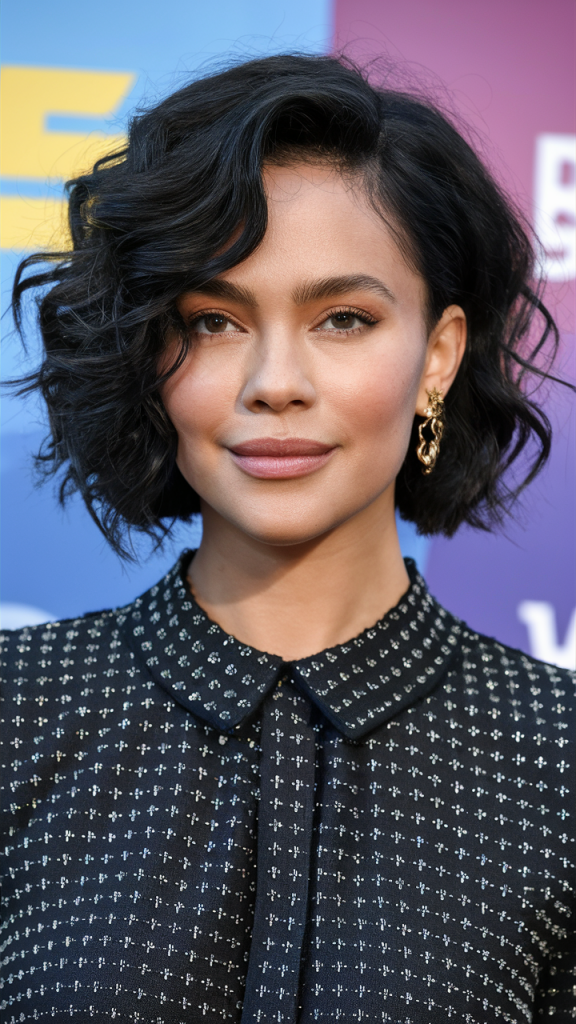 Short Curly Bob with Defined Curls