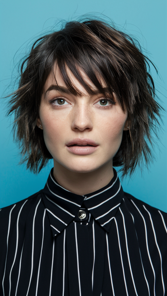 Short Shag with Choppy Bangs
